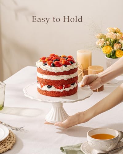 10 Inch Cake Stand, Relief Round Dessert Cake Stand for 8 Inch Cake - Image 4