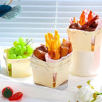 Thyle 60 Pcs/30 Sets Wood Berry Basket with Gingham Wax Paper Sheets Farmer Market Shower Party Favor Small Container Boxes for Friut Vegetable Locally Grown Baby Shower Display Gift(Plaid,Red) - Image 2