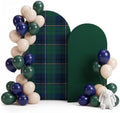 Chumia 2 Pcs Tartan Arch Backdrop Cover with 90 Pcs Balloon Green and Blue by Chumia