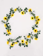 Artificial Sunflower Garland Decor, Silk Fake Sunflower Hanging Wreath Vines Flowers Garland for Outdoor Home Summer Party Table Wall Wedding Baby Shower Birthday Decor (6 Pack,8ft) - Image 7