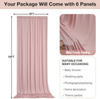 10ftx10ft Wrinkle Free Dusty Pink Backdrop Curtains for Parties, Silky Polyester Photo Backdrop Drapes 2 Panels 5x10ft Back Drop Cloth for Wedding Birthday Baby Shower Photography Background - Image 6