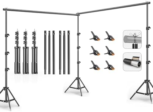 10x20FT Backdrop Support Stand for Photography，Adjustable Width & Length Backdrop Stand Background Support System Kit for Photo Video Studio Shooting, Party, Outdoor, Wedding by BEIYANG