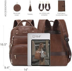 ROSEGIN Premium Vegan Leather Diaper Bag Backpack with Waterproof Changing Pad, Reinforced Zippers & Odor-Free,20 Pockets Pro Organizer, Fits 15.6" Laptop, Stroller Straps, Baby Bag for Mom,Dark Brown - Image 5