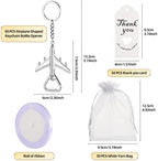 50PCS Airplane Bottle Opener Keychains for Wedding or Bridal Shower Favors, Gifts, Souvenirs to Guests (Silver) - Image 2