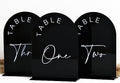 Black Arch Wedding Table Numbers 1-25 With Stands, 5x7 Inch Acrylic Arch Sign and Holder for Reception Centerpiece Decoration by JINMURY