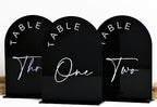 Black Arch Wedding Table Numbers 1-25 With Stands, 5x7 Inch Acrylic Arch Sign and Holder for Reception Centerpiece Decoration by JINMURY