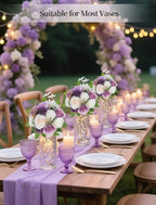 BLOSMON Artificial Flowers Ball Wedding Centerpieces 10 Pcs Lilac Rose Artificial Flower Center Pieces Decoration for Table Silk Kissing Ball Faux Floral Bouquet Arrangements for Home Party DIY Decor - Image 2