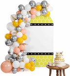 Vellow Honeycomb Stripes Polka Dot Patterr Arch Backdrop Cover 7.2 ft 2 Sided Wedding Arch Covers Stretchy Backdrop Round Top for Birthday, Party, Baby Shower Decorations by Unknown