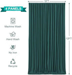 20ft x 12ft Emerald Green Backdrop Curtains Wrinkle Free Backdrop Curtain for Wedding Parties Fabric Backdrops Drapes Back Drop Cloth Bridal Shower Stage Curtains Wedding Decorations for Reception - Image 5