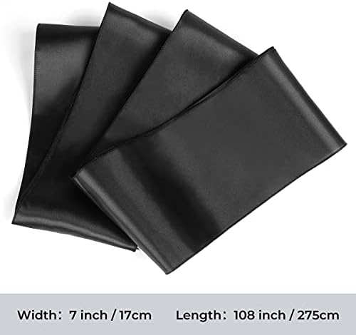 Babenest 50pcs Satin Chair Sashes Ties for Party Wedding, Black - Image 6