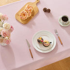 Light Pink Rectangle Tablecloth 60 x 90 Inch Machine Wash Indoor & Outdoor - Image 6