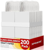 XPCARE White Paper Bags with Handles, 200Pcs 5.25x3.25x8.25'' Kraft Bags by XPCARE
