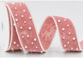 Yunlly 2 Pack Pink Velvet Wired Ribbon with Pearl Edge 2.5 Inch 10 Yard by Yunlly