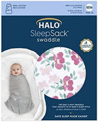HALO 100% Cotton Sleepsack Swaddle, 3-Way Adjustable Wearable Blanket, TOG 1.5, Stems, Newborn, 0-3 Months - Image 2