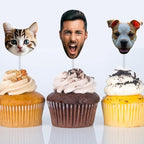 Face Cupcake Toppers 20PC | Custom Photo Image Picture Cupcake Picks | Personalized Table Bar Decorations | Food Fruit Appetizer Drink Club Sandwiches Hamburgers Picks | Funny Cute Unique Decorations - Image 5