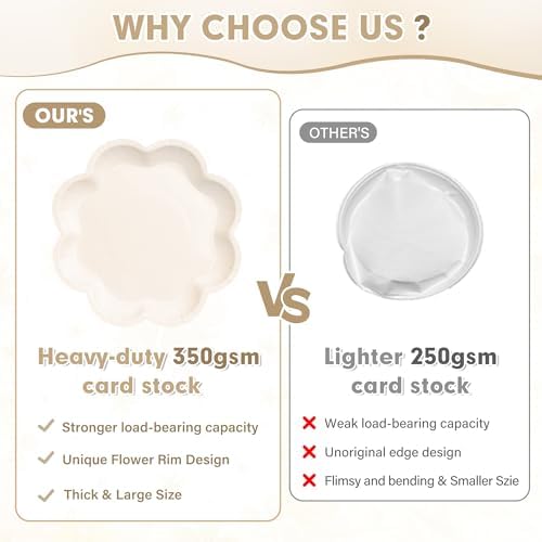 350 Pcs Ivory Paper Plates and Napkins Party Supplies, Serve for 50 Guests - Image 4