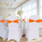 Pack of 60 Spandex Chair Sashes Bows Stretch Chair Cover Band with Buckle Slider Universal Elastic Chair Ties for Wedding Banquet Party Event Decoration (Orange) - Image 6