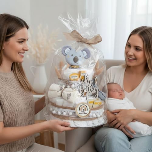 BohoStyle Diaper Cake | Baby Gift Set| New Baby Boy Gift | New Baby Gift | with Baby Lovey, Newborn Essentials, Premium Baby Care Products | Beautiful & usefull Accessories | Baby Shower Gifts - Image 6