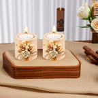 Personalized Candle Wedding Favors for Guests,Rustic Wooden Tealight Candle Holder Set with Name and Date,Thank You Favors, Baby Shower/Bridal Shower Favors for Guests (10pcs) - Image 3
