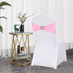 Pink Chair Sashes for Wedding 50 Pack Spandex Pink Sashes for Chairs Covers Stretch Chair Sashes Band with Heart Buckle Slider Wedding Sashes Bows for Banquet Party Decorations - Image 4