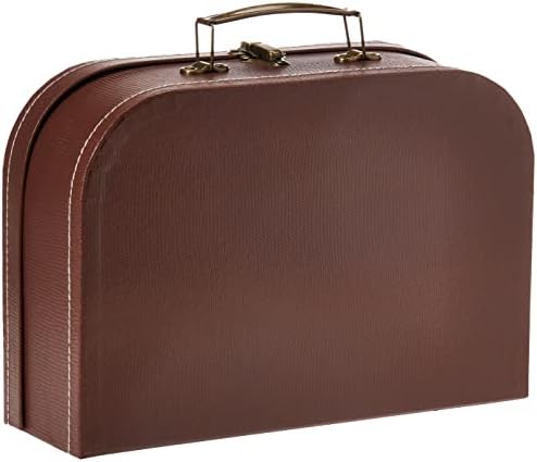wald imports - Set of 3 Paperboard Suitcases - Decorative Storage Boxes - Suitcase Set for Decoration, Storage, and More (Brown) - Image 4