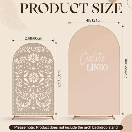 Mindsoft 2 Pcs Cielito Lindo Arch Backdrop Cover, Khaki - Image 3