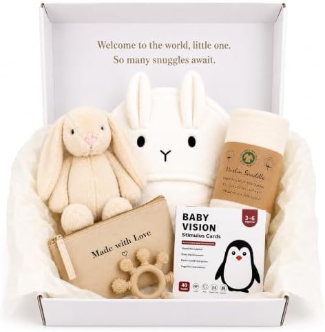 New Baby Gift Basket – Gender Neutral Newborn Welcome Gift Set by SnuggStory