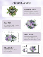 BLOSMON Purple Flowers Artificial for Decoration: 10 Pieces 9.5 Inch Fake Flower Ball Centerpieces for Wedding Tables - Lilac White Rose Lavender Fake Silk Kissing Floral Arrangements - Image 5