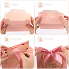 Colarr 60 Pcs Small Thank You Gift Bags with Handles,Dusty Rose Pink Ribbon - Image 6