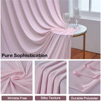 50ft×15ft Light Pink Backdrop Curtain for Wedding Parties - Image 5