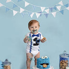 Zwiebeco 32Ft Blue White Plaid Dot Fabric Bunting Banner Triangle Flags Cotton Garland Pennant for Birthday Wedding Baby Shower Engagement Tea Party Classroom Nursery Home Outdoor Garden Decorations - Image 4