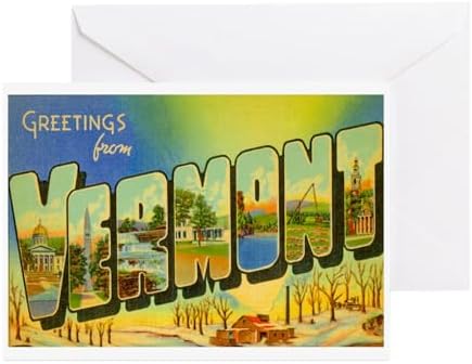 CafePress Greetings From Vermont Greeting Card (20-pack), Note Card with Blank Inside, Birthday Matte by CafePress