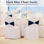 VitalCozy 50 Pcs Stretch Chair Sashes with Crown, Navy Blue - Image 5