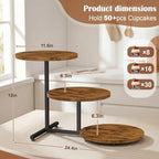 Emfogo Wooden Cupcake Stand, 3 Tier Dessert Table Display Set, Wood Dessert Tower for Party Afternoon Tea Baby Shower Wedding Birthday, Large Tiered Serving Stand for Cake Cookie Food (2 Pack) - Image 2