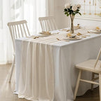 Sheer Chiffon Table Runner 35x120 Inches, Ivory 6 Pack - Image 5