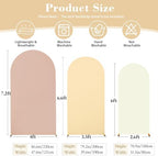 Ivory Arch Backdrop Cover 3 Set-7.2FT, 6.6FT, 6FT Spandex Fitted Wedding Arch Stand Covers for Baby Shower Birthday Party Bridal Shower Wedding Photo Balloon Arch Stand Background Decorations - Image 5