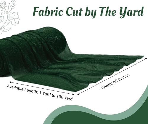 Pack of 15 Yard Chiffon Drapery Fabric, 60" Wide, Multiuse - Hunter Green - Image 2