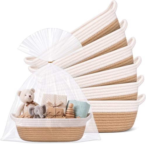 Novabright 6 Pack Small Woven Gift Baskets with Gift Bags Ribbons by Unknown