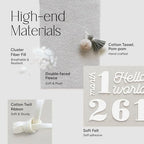 Balloon Baby Monthly Milestone Marker Signs, Photo Prop for Photoshoot | Stuffed Plush Balloon, Tassel, Pompom | Birth Announcement, Gender Neutral Baby Shower, Newborn Gift Set (Sand Beige) - Image 5