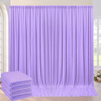 20ft×10ft Wrinkle Free Lavender Backdrop Curtain for Party, 4 Panels 5×10ft Soft Silky Polyester Light Purple Lilac Photo Backdrop Drapes for Birthday Baby Shower Mother‘s Day Wedding Photography by ENJOYYOURPARTY