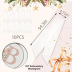 10 Pieces Christmas Wreath Sash for Front Door, Winter White Cotton Ribbon Bow for Wreath Decorations - Image 2