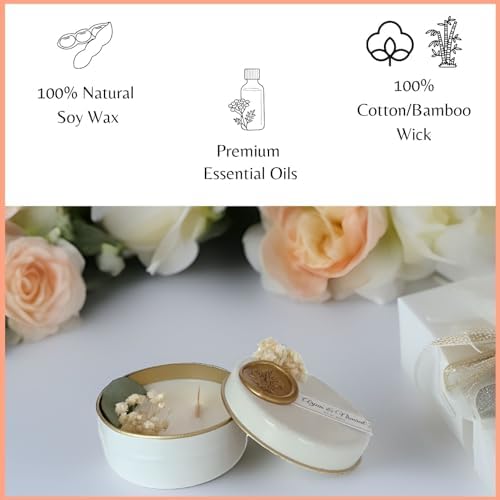 Luxury Mini Scented Candles with Bouquets – Wedding Candle Favors, Bridal Shower Favors, Party Favors for Adults, Personalized Birthday Favors, Elegant Hand-Poured Soy Candles (60 PCS, NO Gift Box) - Image 5