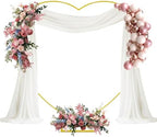6.7FT Heart Arch Stand for Proposal Heart Shaped Metal Balloon Arch Kit Gold Wedding Heart Arch Backdrop Stand for Ceremony, Valentine's Day, Baby Shower, Birthday Party Decorations by HeyMate