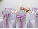 Satin Lavender Chair Sashes 50 Pack, Lavende Chairs Bows for Party Decor - Image 3