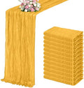 Gold Boho Cheesecloth Table Runner 12 Pack 17x108 Inch Sheer Gauze by Unknown