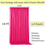 30ftx10ft Wrinkle Free Fuchsia Backdrop Curtains for Parties, Thick Polyester Hot Pink Photo Backdrop Drapes 6 Panels 5x10ft for Weddings Birthday Photography Background Curtains - Image 5