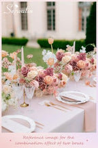 Serwalin 2Pcs Artificial Flowers Silk Dusty Pink Peonies Flower for Wedding - Image 2