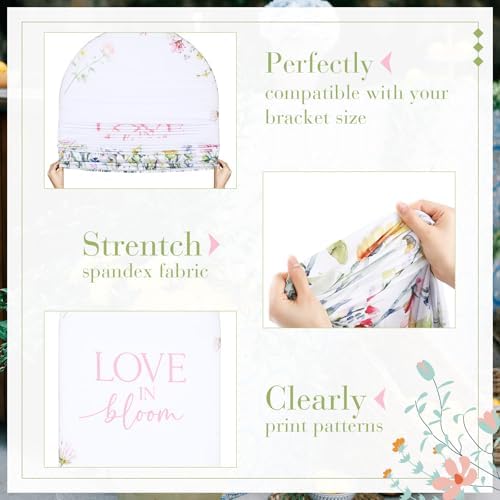 Leinuosen Set of 2 Love in Bloom Bridal Arch Backdrop Love in Bloom Bridal Shower Decorations Wildflower Wedding Background 5 ft and 6 ft Arched Stand Covers for Wedding Birthday Photo Booth - Image 4