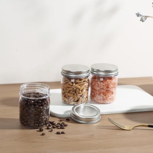 novelinks 8 oz Plastic Mason Jars and Clear Plastic Jars with Lids 8 oz - Image 6