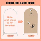 Honey Bee Arch Backdrop Cover 4FT Brown Arch Spandex Cover for Kids Baby Shower Birthday Party Wedding Decoration (No Stand) - Image 5